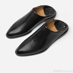 Everlane The Modern Babo Black Leather Slide 7.5